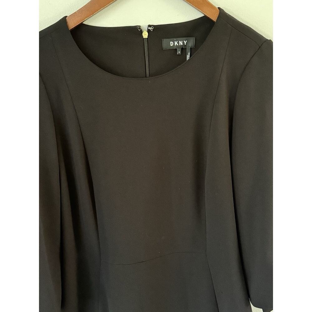 Dkny Balloon Sleeve Sheath Dress Black Size 10 Cocktail Knee Length Career - Picture 2 of 12